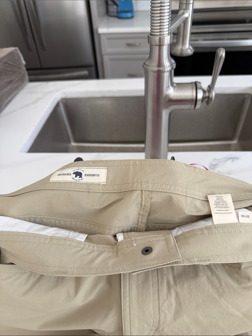 Men's Stretch Chinos in Khaki - Sherpa Reserve